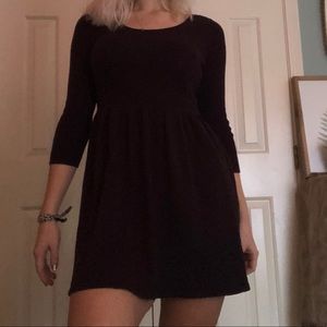 Dark maroon knit dress